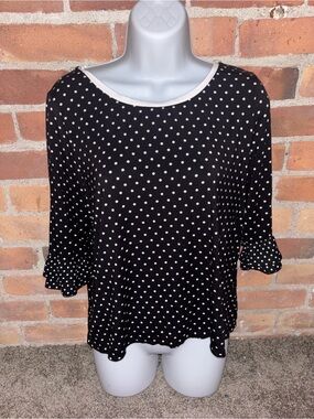 kate spade Black and White Polka Dot Long Sleeve Tee Pjs